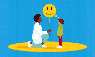 Illustration by Kotryna Zukauskaite child conceptual doctor editorial health healthcare illustration illustrator kids mental health paediatrics patient pediatrics people physician psychology textured therapist treatment vector