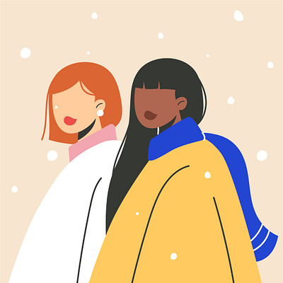 Snow characterdesign characters design girls illustration snow vector