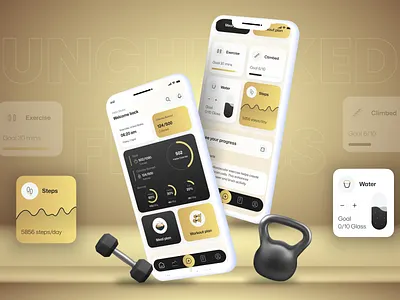 Fitness App 3d ai app branding challenge chatgpt design fitness fitnessapp illustration interaction logo meal typography ui ux workout