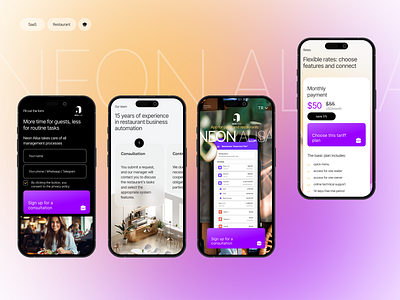 FoodTech UI for Restaurant Management bar design foodtech landing mobile restaurant saas ui uidesign uiux web webdesign
