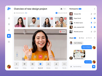 Dashboard for a Video Conference app ✦ Vynzo graphic design interface product service startup ui ux web website
