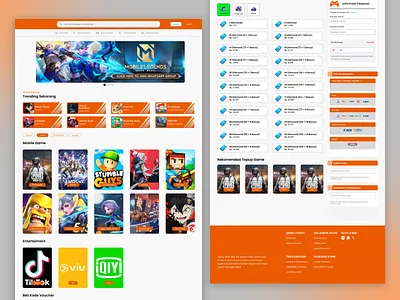 Topup Game UI Design branding features game homepage ui uiux website