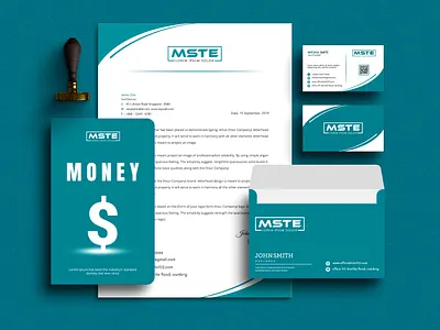 Stationery Design brand design brand identity brand item branding business card envelop flyer folder invoice letterhead logo notpade stationery design stationery item