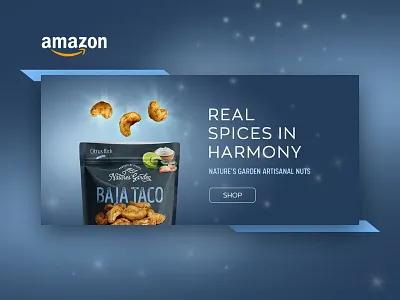 Banner for CPG Amazon Store amazon banner blue cpg digital pdp snack