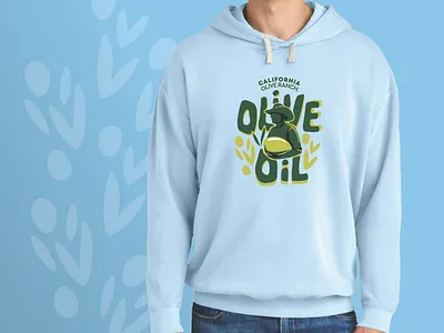 Hoodie Design for Olive Oil Brand apparel blue cpg food hoodie shirt swag