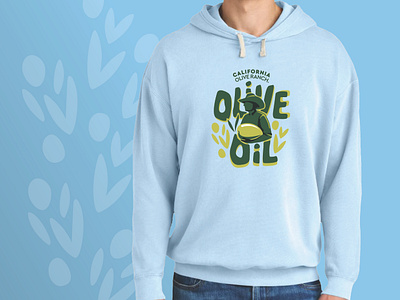 Hoodie Design for Olive Oil Brand apparel blue cpg food hoodie shirt swag