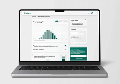 Vaillant app: optimised PV energy consumption for heat pumps digitaltransformation productdesign smarttechnology softwaredevelopment ui uidesign ux uxdesign uxui