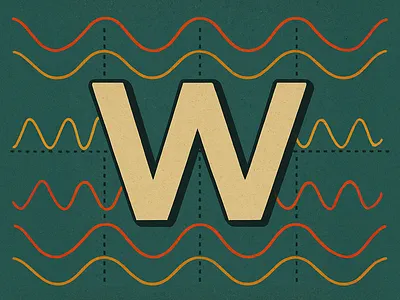 36 Days of Type - W branding design distressed illustration lettering logo retro type typography ui vintage wave wavelength