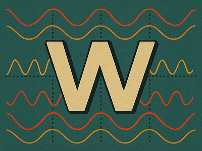 36 Days of Type - W branding design distressed illustration lettering logo retro type typography ui vintage wave wavelength