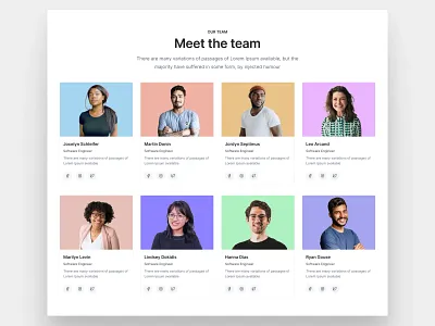 Meet The Team Page about us figma homepage design meet the team our team team introduction team page team profile team section ui ui design user interface website design webui