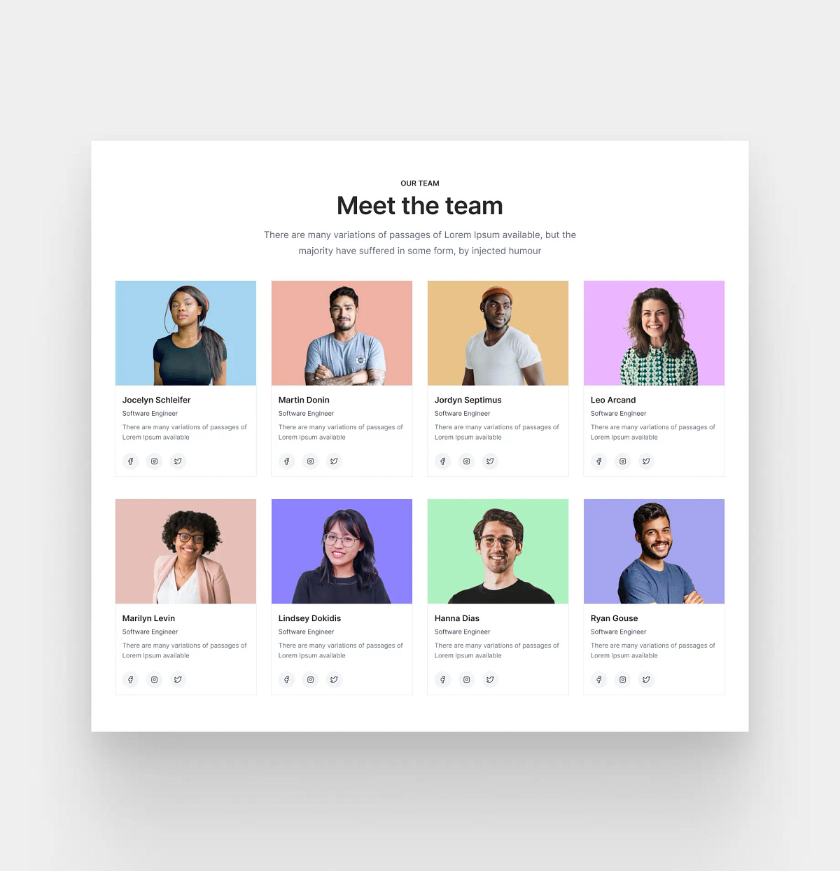 Meet The Team Page