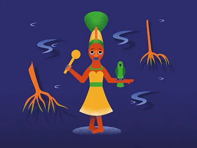 Oshun adobe africa ai art branding digital fortune goddess graphic design history illustration illustrator legends oshun parrot print river roots vector wealth