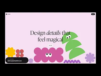 Starry: Website Design with Physics app awwwards branding design development em idea illustration landing page logo minimal motion graphics ui ux website website design