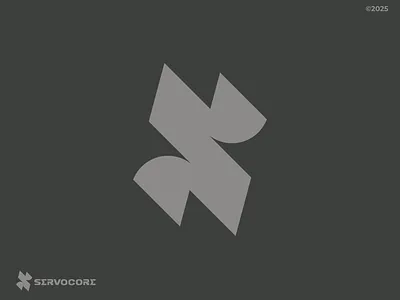S logo monogram for ServoCore bold logo branding brandmark clean cyberpunk design futuristic graphic design icon logo logos mark modern motion graphics robotic s s logo s monogram simple technology