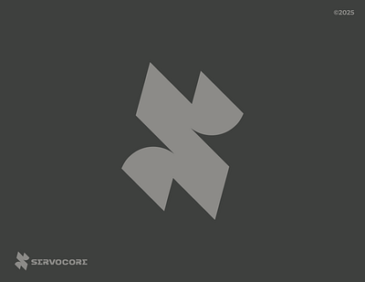 S logo monogram for ServoCore bold logo branding brandmark clean cyberpunk design futuristic graphic design icon logo logos mark modern motion graphics robotic s s logo s monogram simple technology