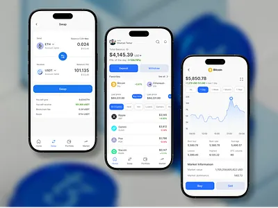 Crypto Wallet Mobile App app crypto cryptoapp cryptowallet design figmadesign fintech mobileui ui uidesign uxdesign uıdesign