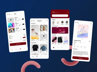 🛒 Modern E-Commerce App UI – Clean & Minimal Shopping Experienc app design clean design clean ui figma finance app mobile app mobile ui personal finance ui ui design user experience user interface