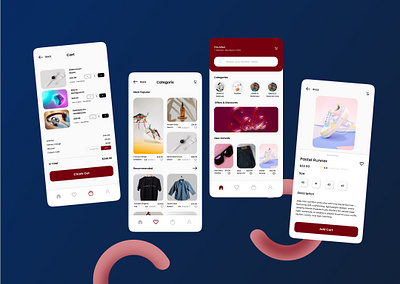 🛒 Modern E-Commerce App UI – Clean & Minimal Shopping Experienc app design clean design clean ui figma finance app mobile app mobile ui personal finance ui ui design user experience user interface