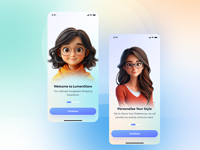 EyeGlass Store Onboarding app app uiux design branding design glass store app graphic design illustration logo minimal onboarding design store app ui ux vector