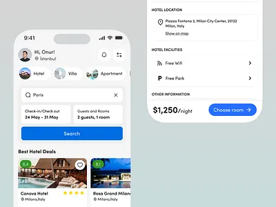 Hotel Booking App app appdesign design figmadesign hotelbookingapp mobileui travelapp ui uidesign uxdesign