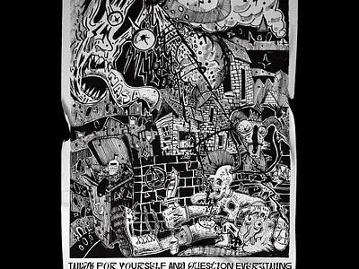 Not a Punk art cristian blesnoc drawing graphic design illustration monochrome music nasa paranoia poster psychedelic punk punk aesthetic think trashy zine