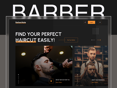 Barber Shop Landing Page barber barber landing page barber shop barber shop landing page barber shop website barber website beard haircut hairstylist landing page salon salon landing page ui ux web web design website website design