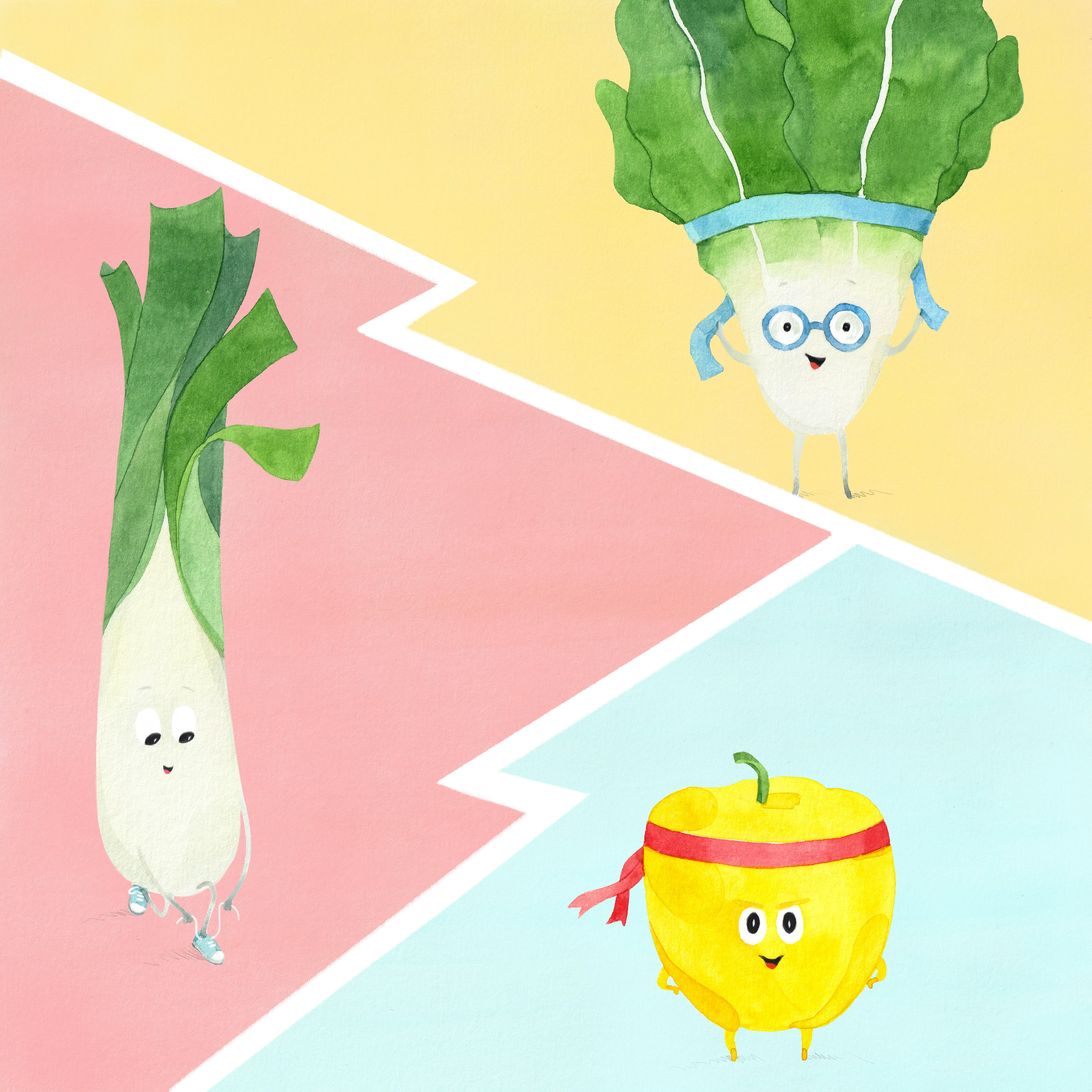 Sporty Veggies Illustration character art