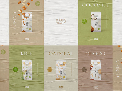 Organic Vegan branding design graphic design logo milk nuts package packagingdesign posters product vegan
