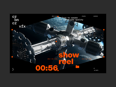 VFX studio portfolio hero screen portfolio typography webdesign