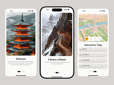 Digital journal app – onboarding digital journal app minimalism onboarding travel app uidesign uxdesign