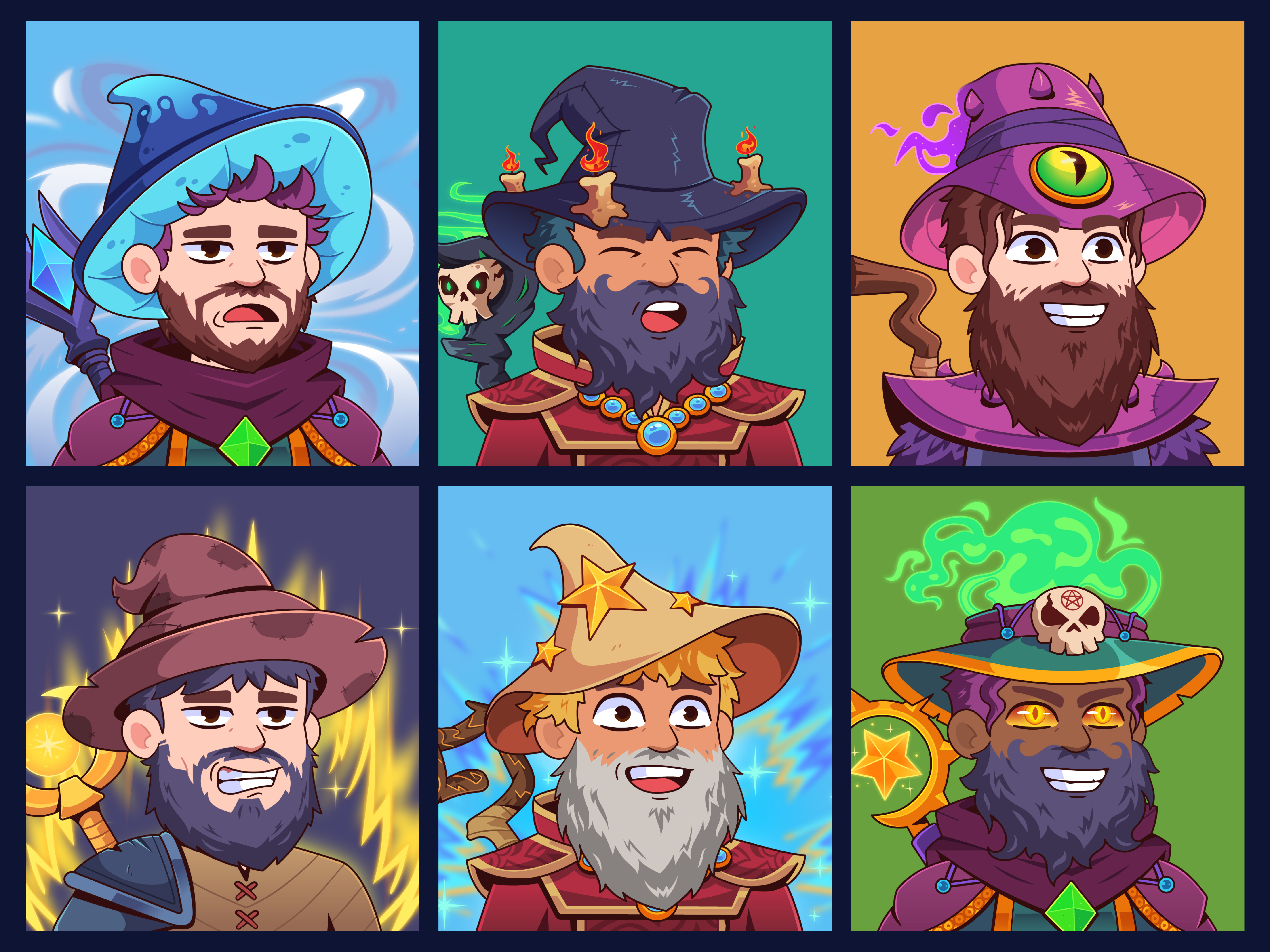 Wizards of Metis: NFT Collection 2d blockchain cartoon character collection crypto graphic design illustration magic nft pfp vector web3 wizard