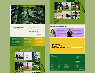 ZENIFY | WEBSITE WIREFRAME | WELL-BEING design figma graphic design green ui uidesign webdesign yellow