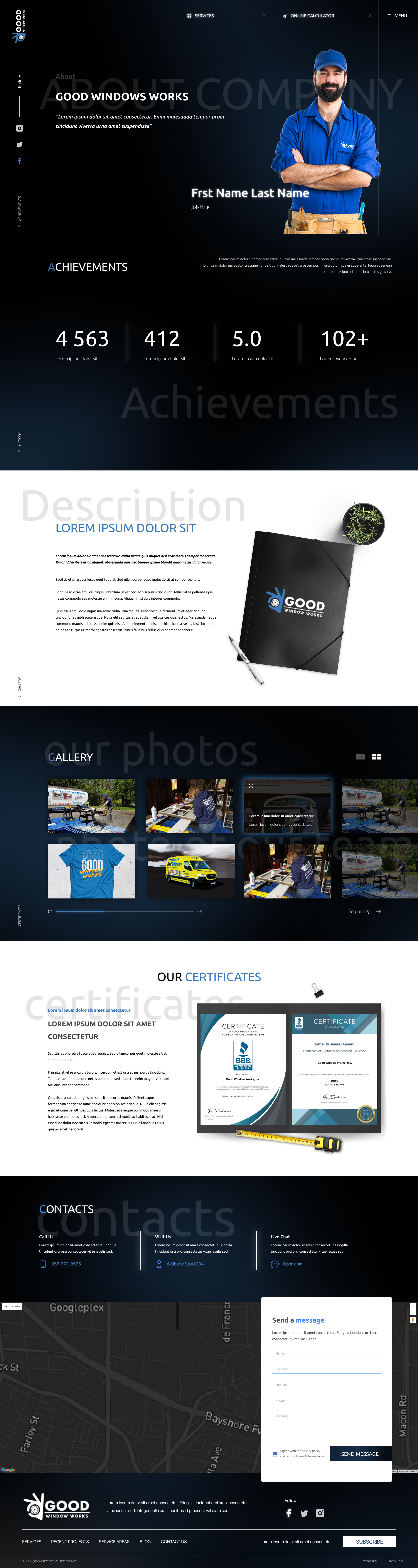 UX/UI design for Boston windows repair company animation boston branding business website design figma graphic design illustration logo repair company ui ux vector web design website windows
