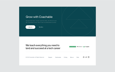 Coachable | Footer footer design