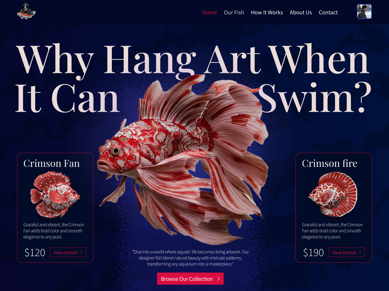UI Shot, Fish website store