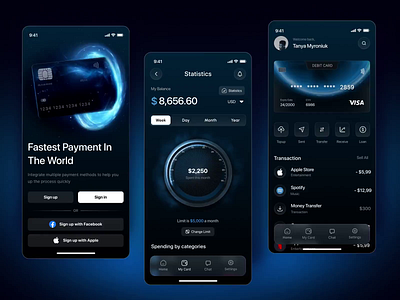 Fintech Mobile App Design clean figma fintech mobile modern motion graphics paymentgateway ui ux