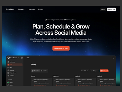 SaaS website landing page design. dashboard landing page saas saas website ui design web design website design