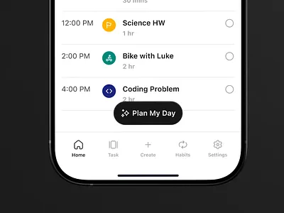 AI planning mobile app concept ai planner ios minimalism schedule app student task planner task schedule uidesign uxdesign