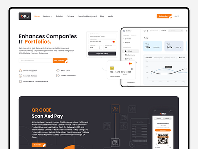 Ottu - Online Payment Gateway Solution. app app design bank banking branding custom website dashboard design figma graphic design homepage illustration landingpage payment payment app payment gateway payment solution ui uiux ux