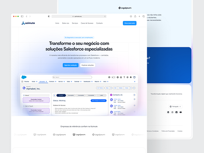 Azimute – Website design for salesforce solutions company ai conversion figma graphic design landing page saas ui ui design ux ux design web design website