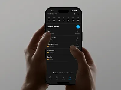Streak/habit screen concept habit mobile app minimalism schedule planner streak mobile app uidesign uxdesign