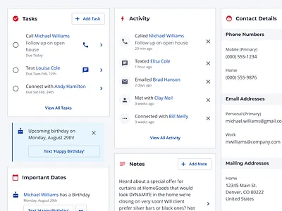CRM components crm components design system ui