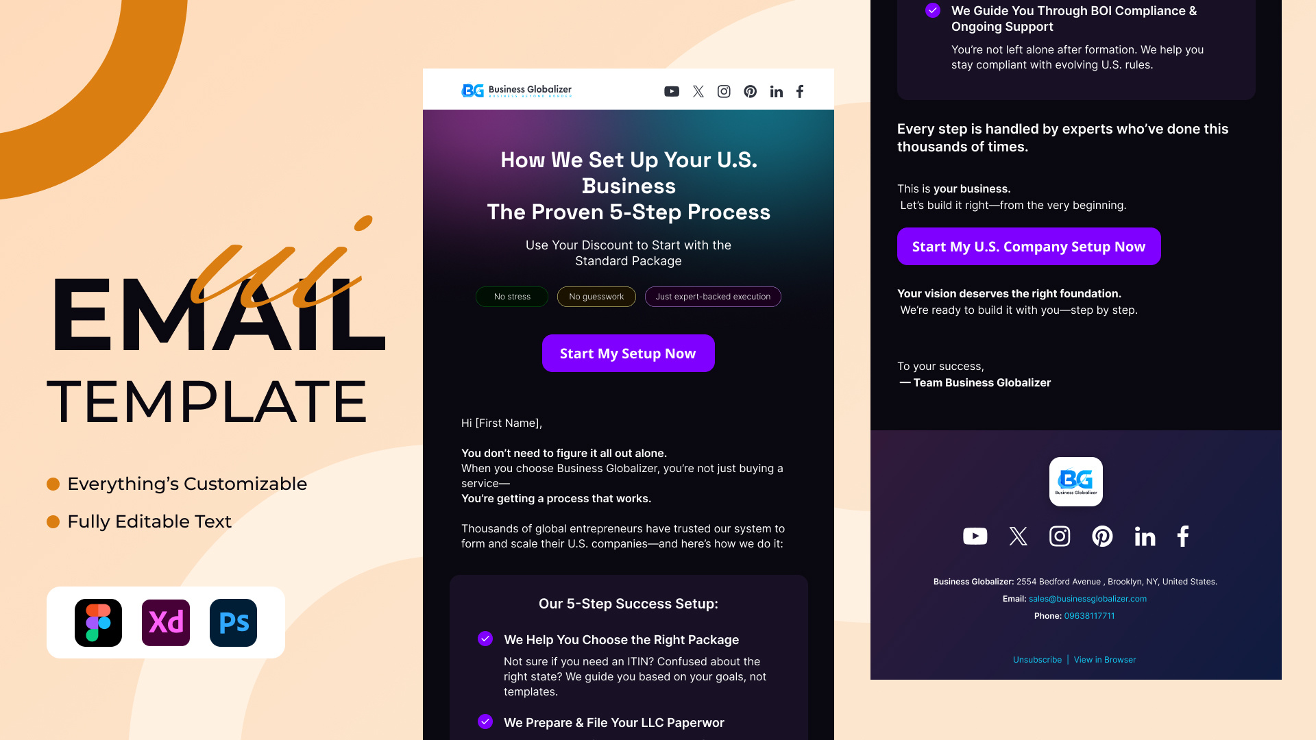Modern Responsive Email Template for Newsletters & Campaigns dribbble email template email campaign design email marketing template html email design mobile friendly email modern email ui newsletter design promotional email layout responsive email template transactional email template