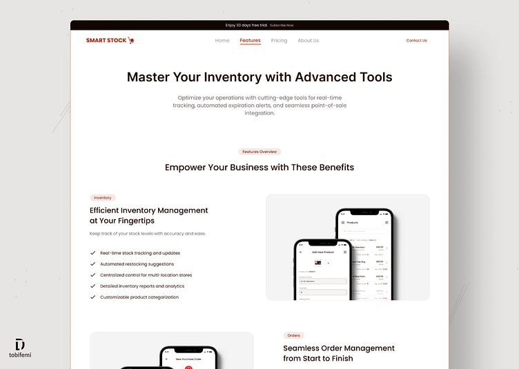 AI Inventory Website UI - Features Page by Daramola Femi Oluwatobi on ...