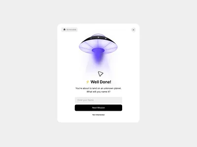 Interactive Game Card animation card design figma game gaming minimal rive space spaceship ufo ui ux web website