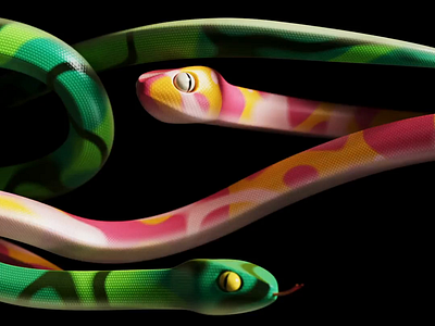 Intertwine 3d 3d animation character animation character design cinema 4d jungle redshift reptile snake tangled