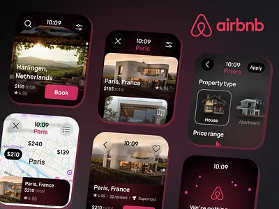 Airbnb on Apple Watch: Effortless Booking & Clean Interface airbnb animation app applewatch booking app branding ui ux watch watchos