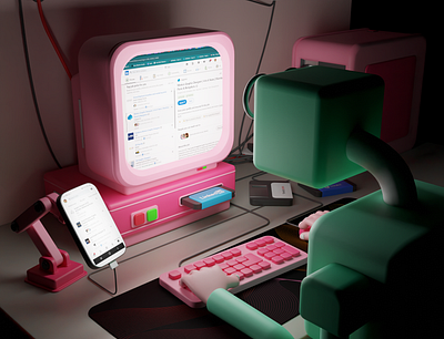 "Job Hunting Mode: ON".... 3d 3dmodeling blender blender3d branding concept art creativeinnovation design designthinking graphic design jobsearch motion graphics productdesign surrealdesign visualdesign