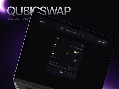 QUBICSWAP — A Futuristic Decentralized Exchange Web App branding cool crypto crypto exhange dark dark theme decentralized exhange design dex figma modern trendy design ui web app website