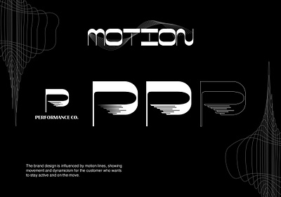 Performance Company athletes athletic black and white branding company logo logo design modern motion performance sports